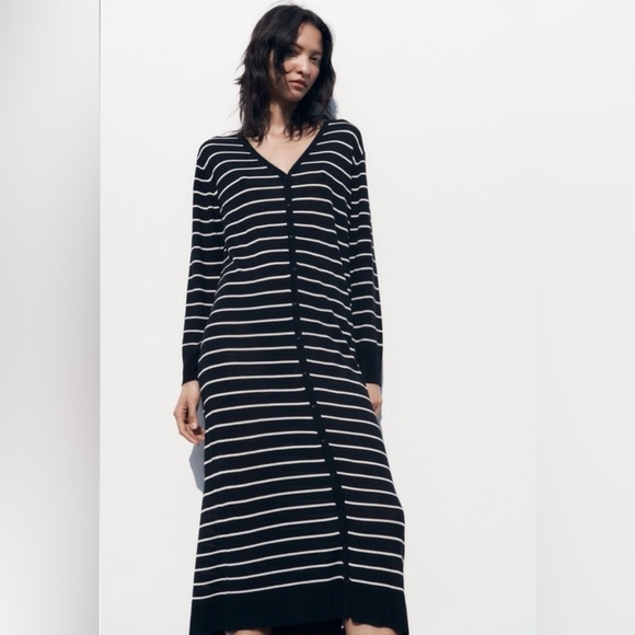Zara Striped Long Cardigan - Picture 3 of 9